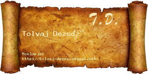 Tolvaj Dezső névjegykártya
