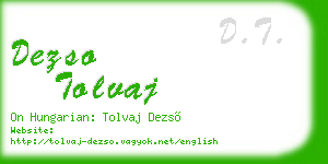 dezso tolvaj business card